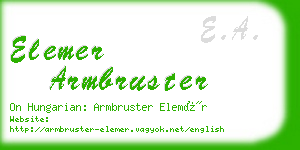 elemer armbruster business card
